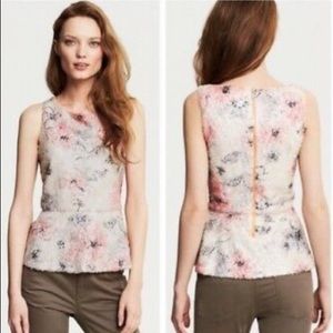 Banana Republic Peplum Sequin Top Floral Peplum Colorful Multicolored Size 4